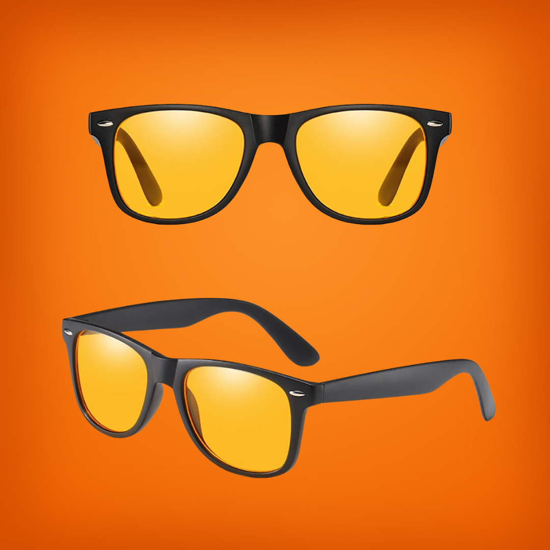 Orange Brille - Schwarz