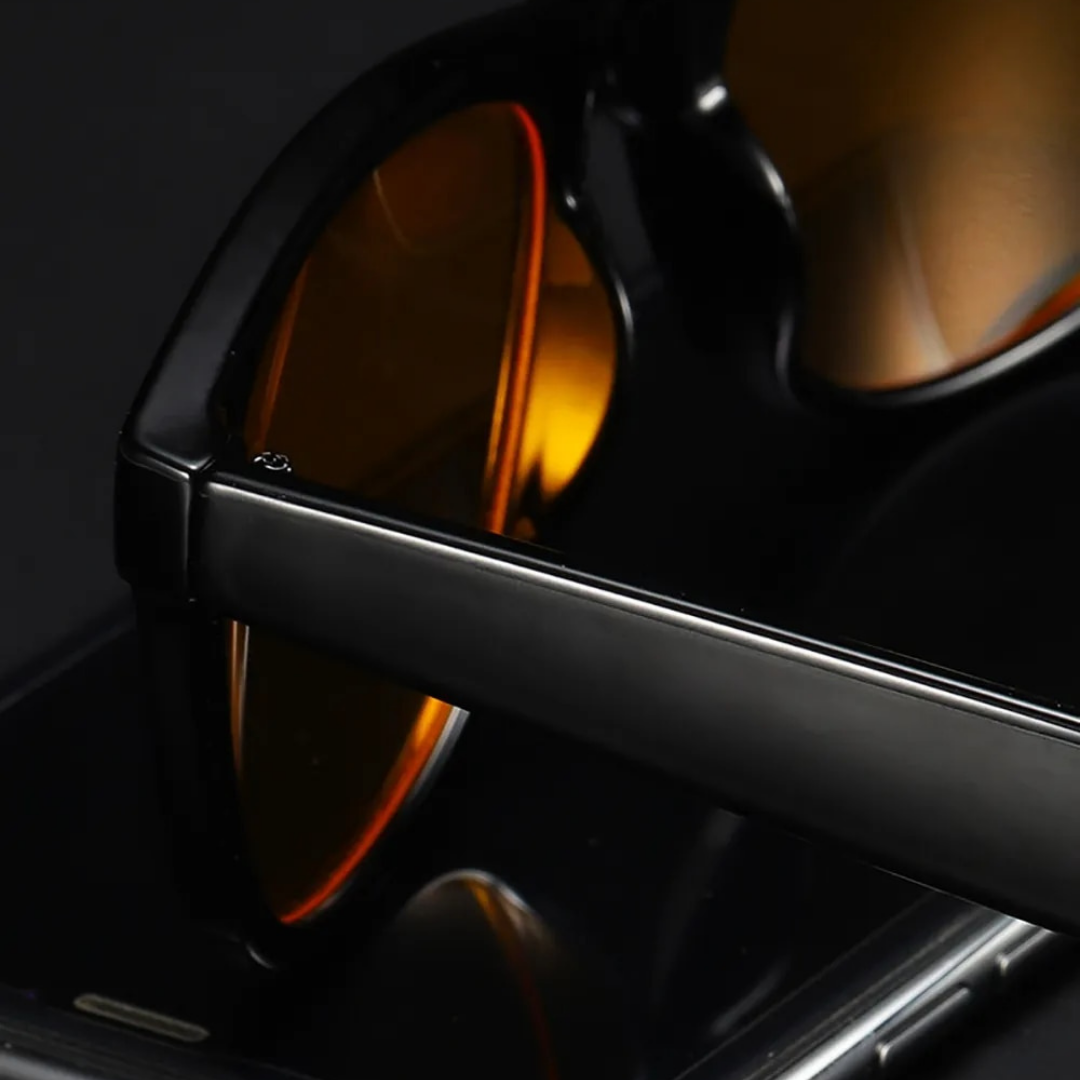 Orange Brille - Schwarz
