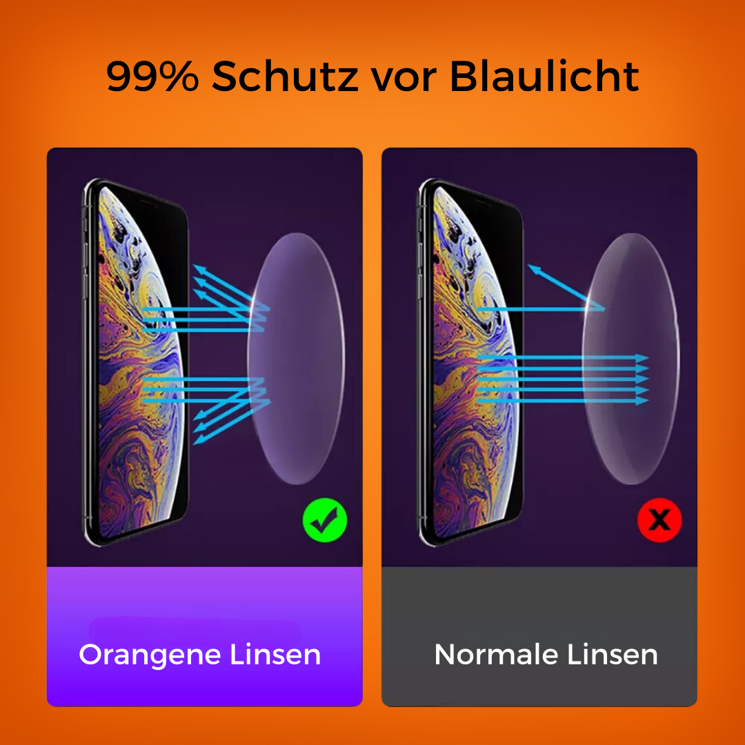 Orange Brille - Schwarz