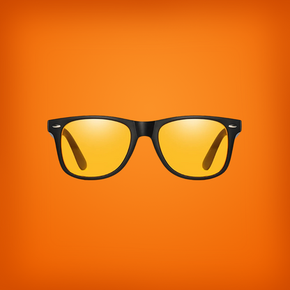 Orange Brille - Schwarz